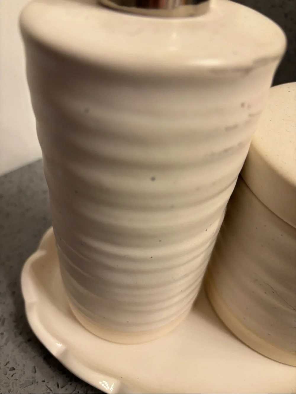 Threshold Ceramic Bath Set - Cream Soap Dispenser and Jar